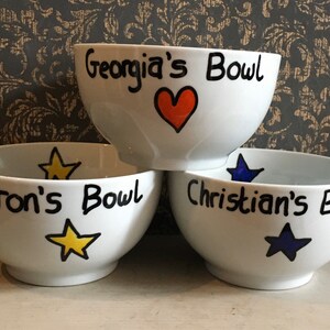 Personalised bowl with name for Fathers Day children and adults deep white bowl, gift for thank you teacher Eid gift image 8
