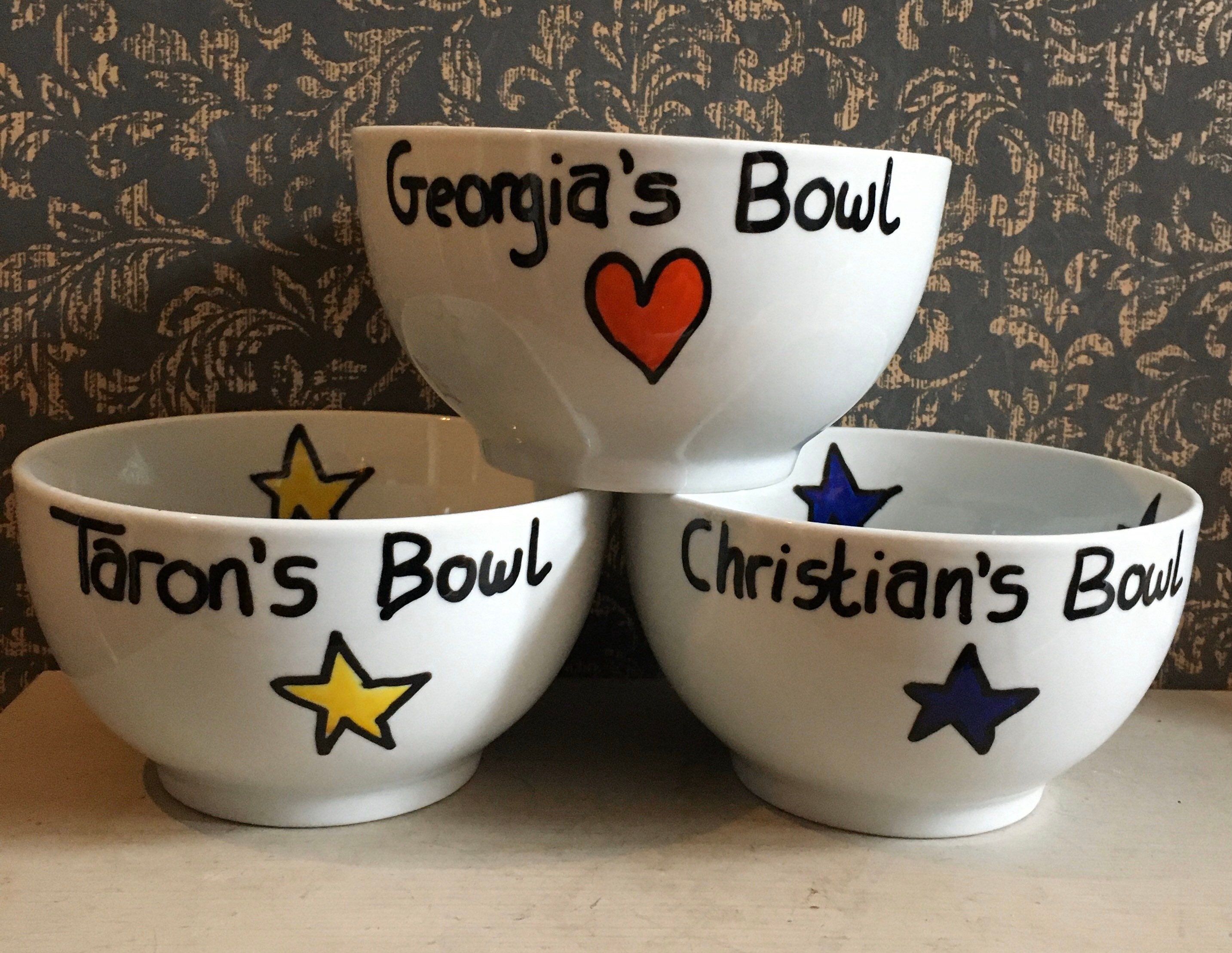 Personalised deep white bowl for cereal porridge soup pasta Etsy