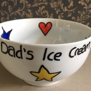 Personalised bowl with name for Fathers Day children and adults deep white bowl, gift for thank you teacher Eid gift image 6