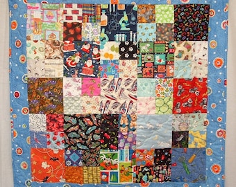 Unique Handmade Patchwork Heirloom I-Spy Quilt - Boys (019)