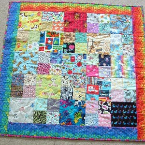 Unique Handmade Patchwork Heirloom I-Spy Quilt - Unisex (591)