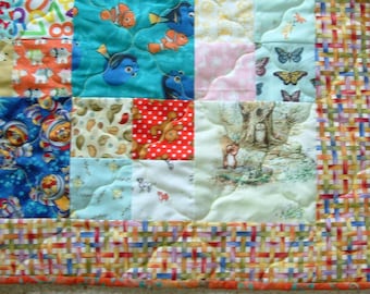 Unique Handmade Patchwork Heirloom I-Spy Quilt - Unisex (360)