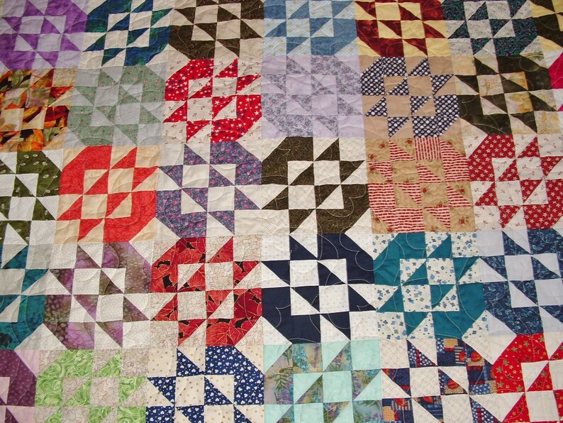 Unique Handmade Patchwork Heirloom Bed Quilt Treasure Chest Etsy