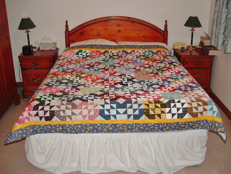 Unique Handmade Patchwork Heirloom Bed Quilt Treasure Chest Etsy