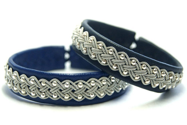 Leather and silver bracelet womens Clearance