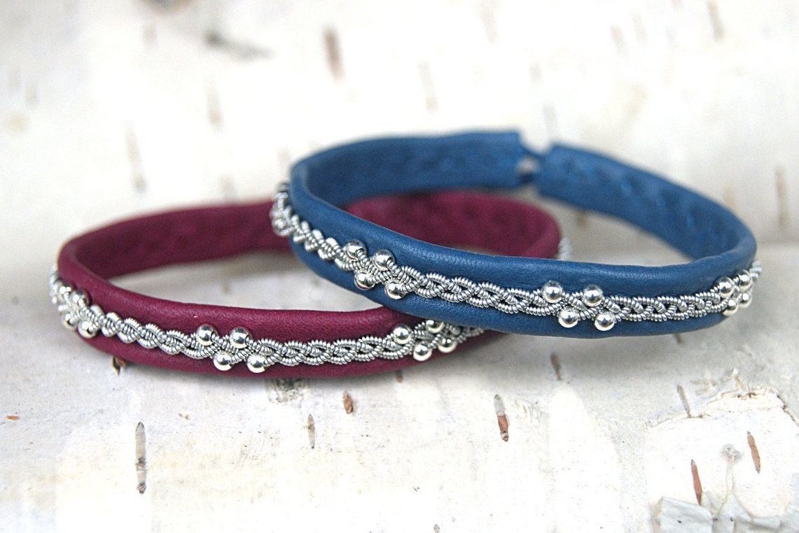 Sami Lapland armband cuff leather bracelet | Etsy