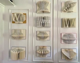 Gallery A: Folded Book Wall Art / Book Art / 3D Book Art / Book Sculpture / Folded Book / Recycled Book / Bookfold Wall Art