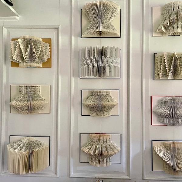 Gallery A: Folded Book Wall Art / Book Art / 3D Book Art / Book Sculpture / Folded Book / Recycled Book / Bookfold Wall Art