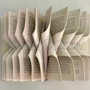 Folded Book Art  / Book Fold / 3D Book Art / Bookfold Wall Art / Book Sculpture / Folded Book / Recycled Book