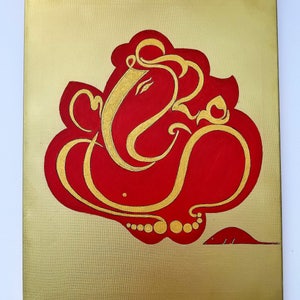 Red and Gold Ganesha
