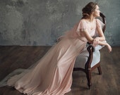 Blush pink wedding dress - Mirtselia || Pink wedding dress || Pink wedding gown