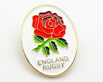England Rugby Rose Emaille Pin Anstecker | Ruby Twickenham Six Nation Cup | Weihnachten Geburtstag Geschenk Idee