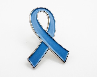 Prostate Cancer Awareness Blue Ribbon Emaille Pin Abzeichen | Charity Spende Brosche | Männergesundheit