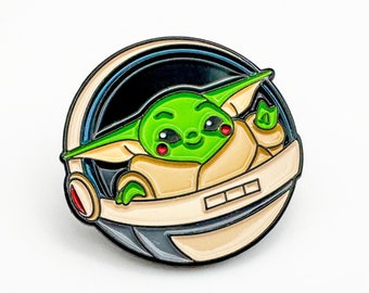 Baby Yoda Emaille Pin Abzeichen | Star Wars The Mandalorian | Niedliches Neuheitsgeschenk | Das Kind Jedi