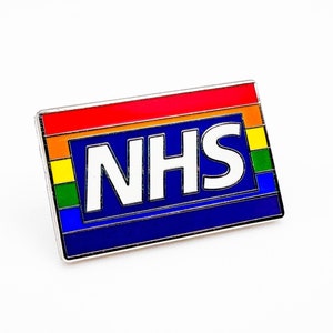 NHS レインボー チャリティー エナメル ピンバッジ | NHS に感謝 | LBGQT プライド | 寄付