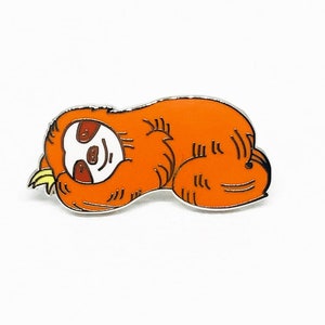 Cute Sloth Enamel Pin Badge | Sleeping Smiley Sloth | Novelty Gift Idea | Animal Lover