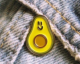 Cute Avocado Enamel Pin Badge | Cute Novelty Gift | Vegan Vegetarian Fruit