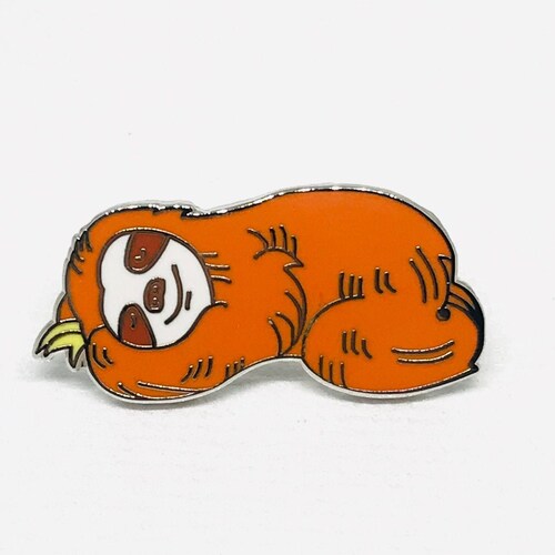 Cute Sloth Enamel Pin Badge Sleeping Smiley Sloth Novelty - Etsy
