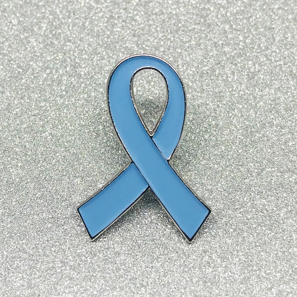 Prostate Cancer Awareness Blue Ribbon Enamel Pin Badge | Charity Donation Brooch | Men's Health