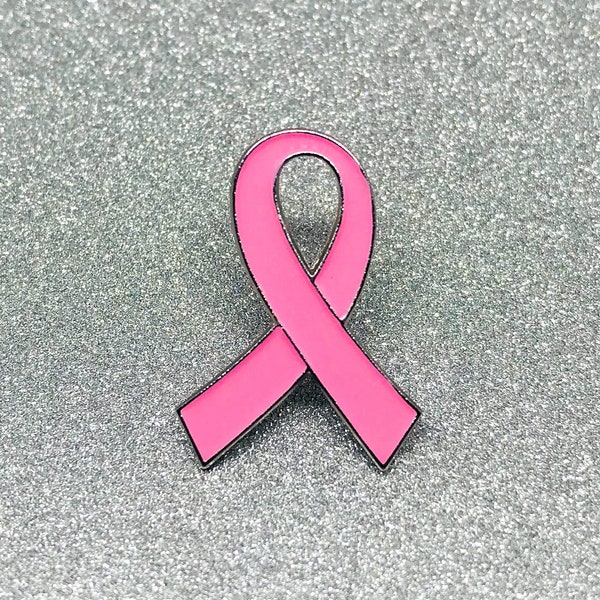 Breast Cancer Awareness Pink Ribbon Charity Enamel Pin Badge | Lapel Brooch | Donation