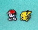 Pokemon Ash Pikachu Enamel Pin Badge | Pokemon Red Blue Yellow Games | 8-bit Sprite | Sword Shield 