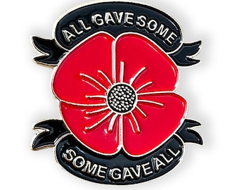 Red Poppy Flower 'Lest We Forget' UK GB Pin Badge - Enamel Metal Lapel Pin Veteran - Foto 12