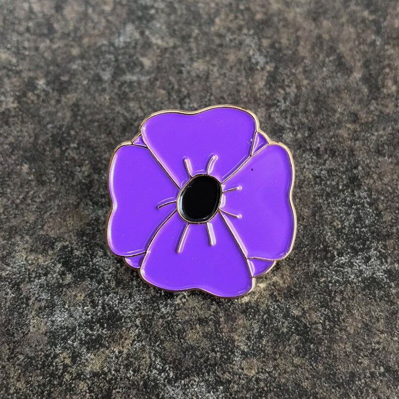 Purple Poppy Enamel Pin Badge Animals of War Remembrance | Etsy