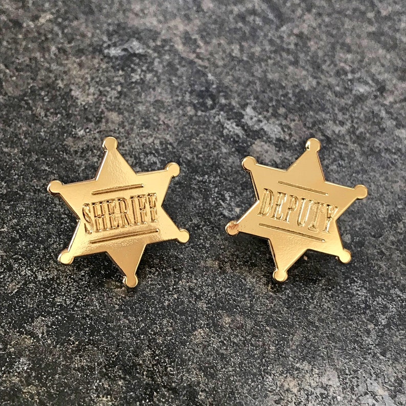 Sheriff & Deputy Gold Enamel Pin Badges Novelty Fancy Dress | Etsy