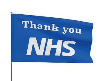 Danke NHS 5 ft x 3 ft Polyester Flagge | Liebe | COVID-Pandemie UK | Krankenschwester Doktor Krankenschwester