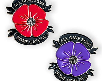 Red Poppie Flower Pin Veteran Lest We Forget Badge Lapel Metal Enamel GB UK - Foto 10