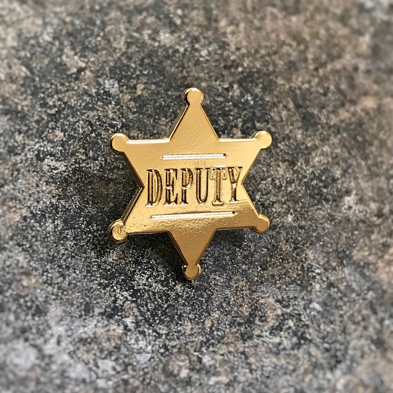 Sheriff & Deputy Gold Enamel Pin Badges Novelty Fancy Dress Etsy UK