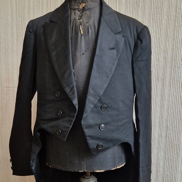 Antiker Gehrock Frack Dinner Jacket Mantel um 1900 aus Paris rar