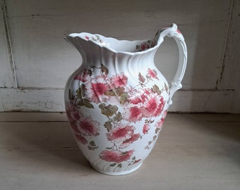 Antique jug water jug Chrysanthemum Shabby vintage