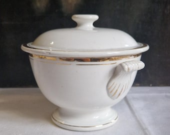 Antiguo Bol Bowl Sarreguemines Terrine Miniatura decoración vintage francesa