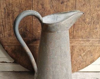 Water jug made of zinc from France Shabby vintage