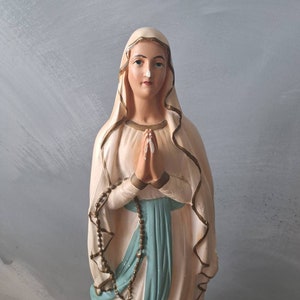 Antique Our Lady Mary Statue Figure Lourdes Shabby vintage France 65 cm