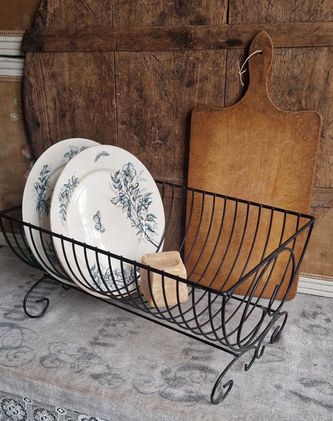 Old Dish Drainer, Dish Rack, Wire Dish Basket, Wire Shelf, Shabby Chic ...