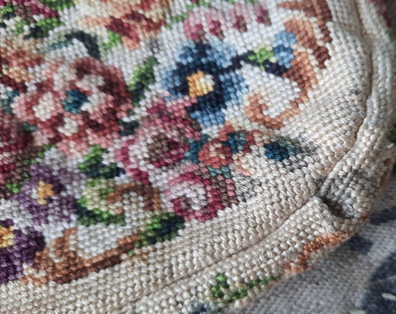 Evening bag handbag tapestry handmade around 1900… - image 7