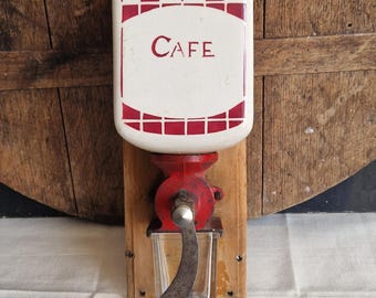 Macinacaffè antico, macinacaffè, Sarreguemines, caffè Lustucru, shabby chic, cucina francese, arredamento vintage francese