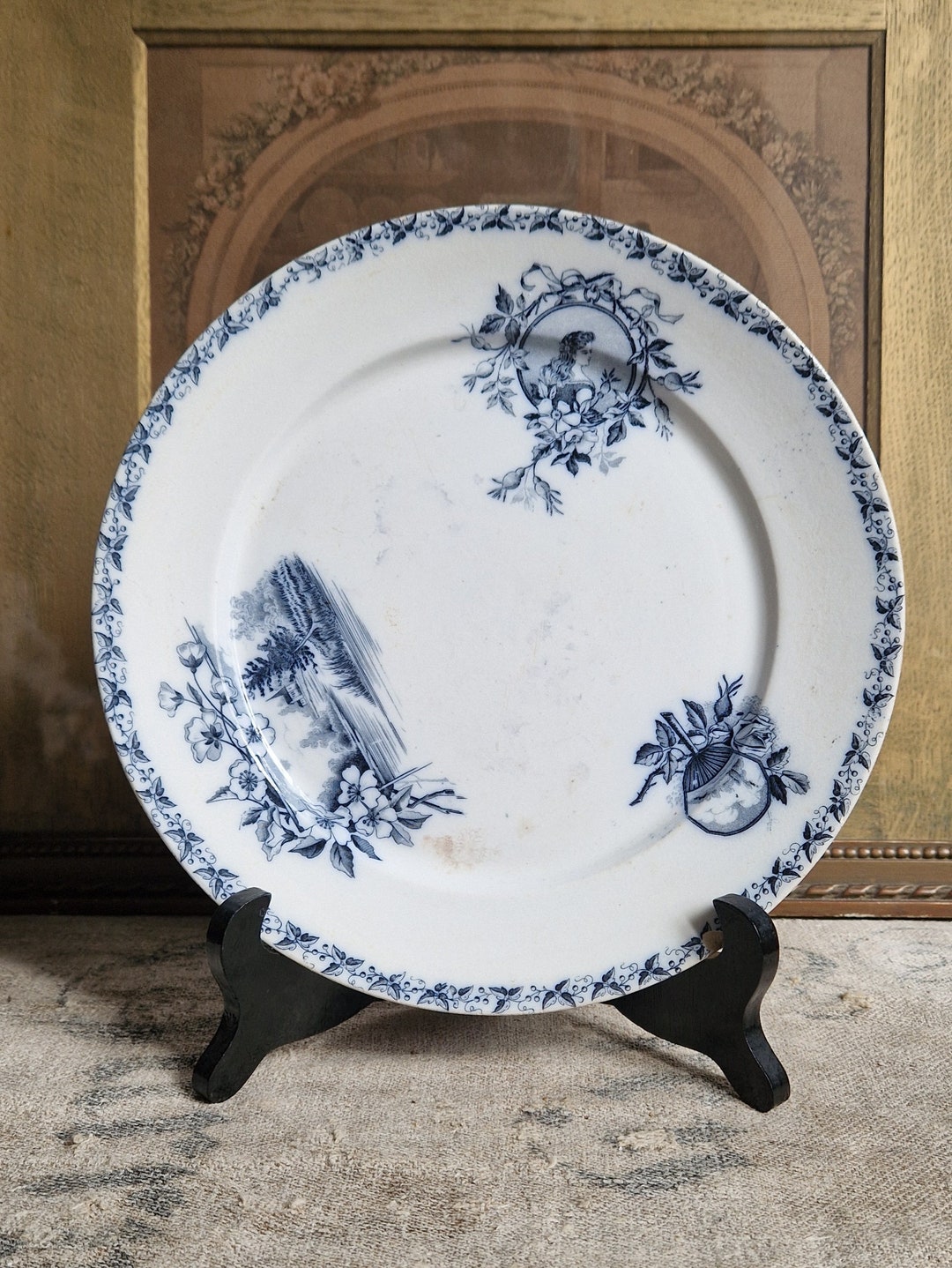 フランス アンティーク ディナープレート エクラン バドンヴィレール