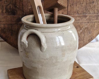 Tarro antiguo para confitar, de gres, decoración vintage francesa.