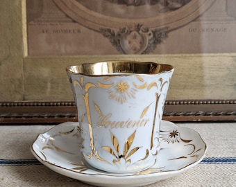I. Tasse à café Digoin Sarreguemines motif Cerises 8611 - La Longère