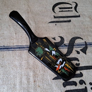 Rare cake shovel cake server Longwy ca1950- 1960 Shabby vintage France Grand Feu Decore a la main