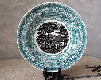Antique soup plate Cappellemans Jemappes Paturage 19th century Shabby vintage