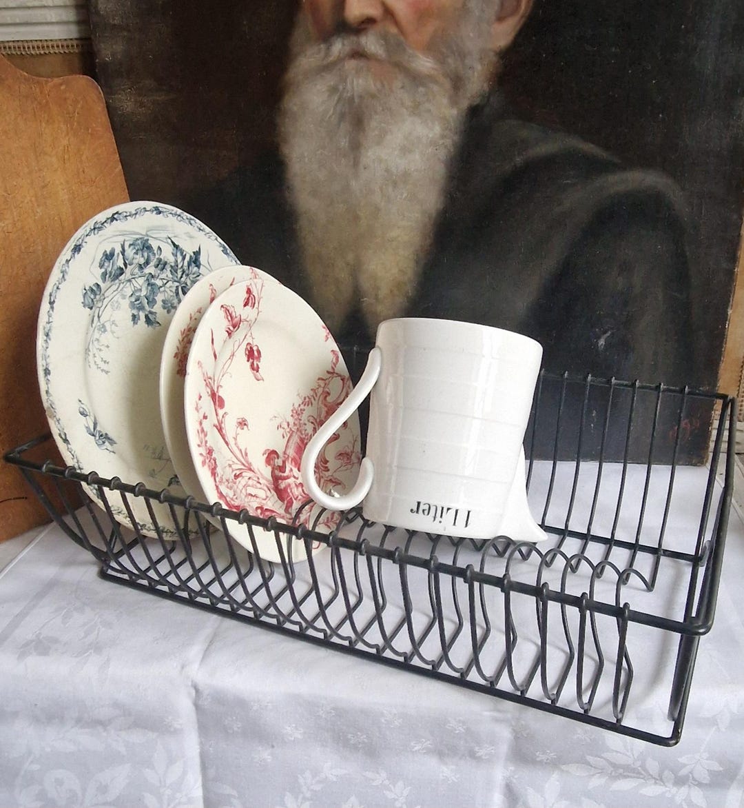 Old Dish Drainer, Dish Rack, Wire Dish Basket, Wire Shelf, Shabby Chic ...