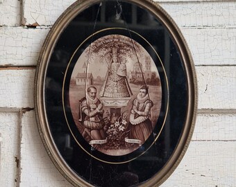 Antique picture religious picture souvenir from Scherpenheuvel around 1880 Napolen III Shabby vintage