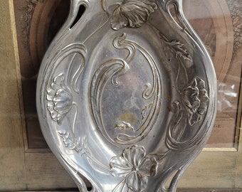 Bol antique Art Nouveau plaqué argent Shabby vintage de France