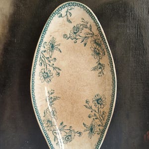 Antique Ravier Gien Valance Terre de fer Shabby vintage from France Patina with duck motif