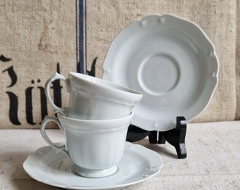 2 xícaras finas de porcelana Limoges França Shabby vintage