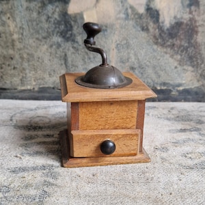 Antique mill coffee grinder from France miniature for collectors Shabby vintage